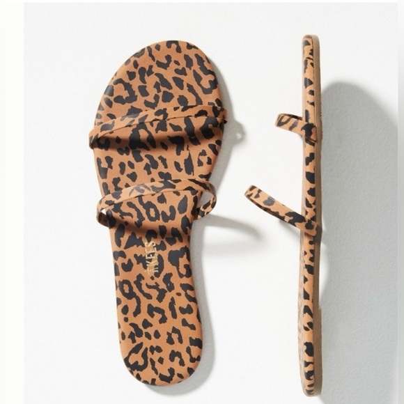 New Tkees Gemma Exotic Cheetah Slide Sandals Size 9 - Picture 1 of 6